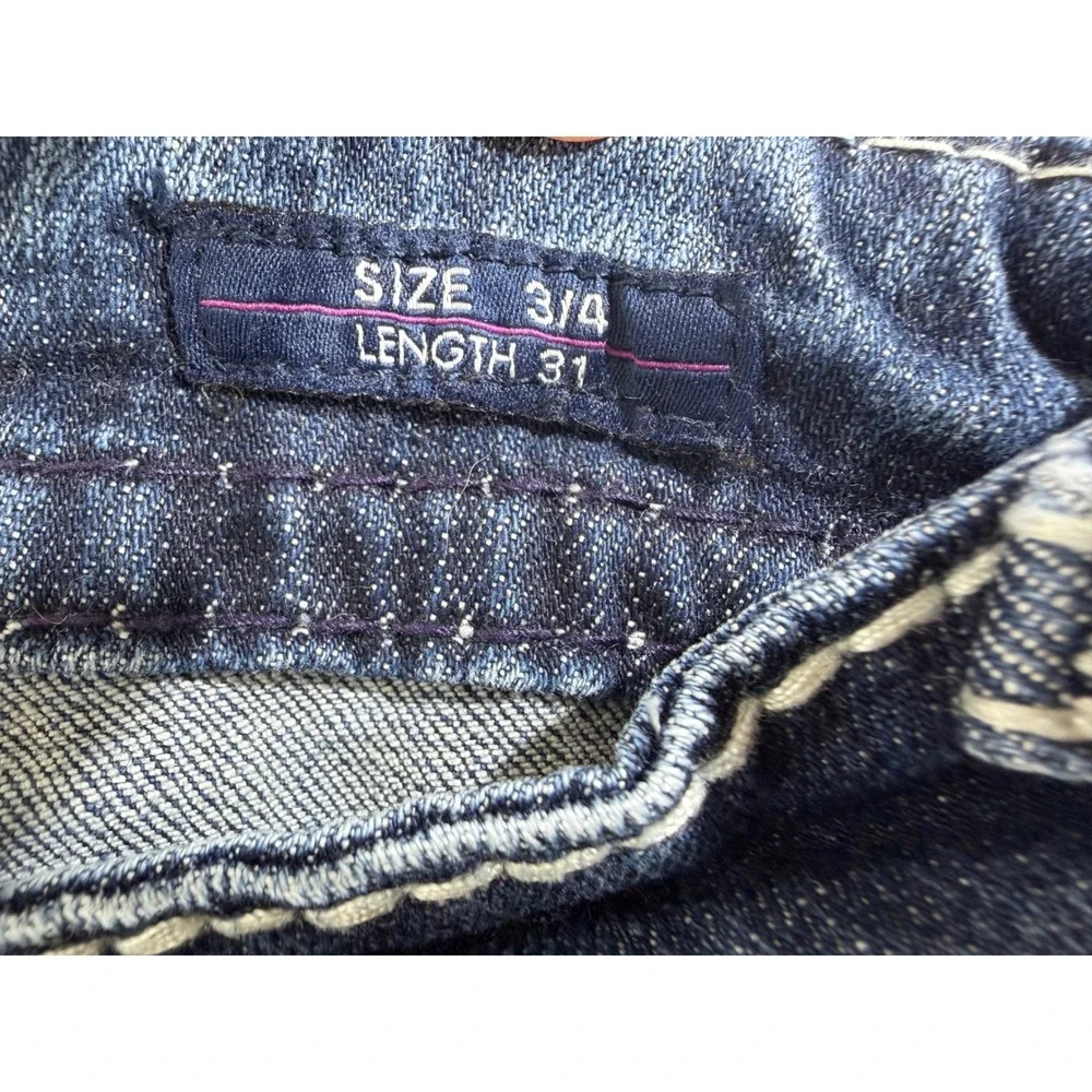 Vigoss‎ New York Boot 3/4 (28x29.5) Low Rise Embroidered Rhinestones Stitching